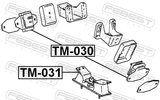 Febest TM-030 Front Engine Mount 2UZFE/1HDFTE