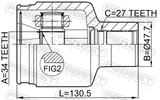 Febest 1411-REXIIPT Inner CV Joint 34X47.7X27