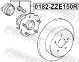 Febest 0182-ZZE150R Rear Wheel Hub