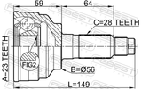 Febest 0510-018 Outer CV Joint 23X56X28