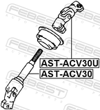Febest AST-ACV30 Lower Intermediate Steering Shaft