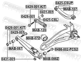 Febest MAB-120 Rear Rod Bushing