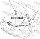 Febest 0199-HCMCV30 Cable Assembly Hood Lock Control