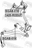 Febest SGAB-019 Bushing, Front Lower Control Arm