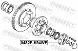 Febest 0482F-K94WF Front Wheel Hub Flange