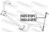 Febest 1623-212FR Front Right Stabilizer Link / Sway Bar Link