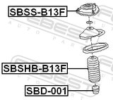 Febest SBSS-B13F Front Shock Absorber Mounting
