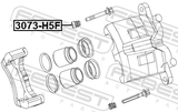 Febest 3073-H5F Front Brake Caliper Slide Pin Boot