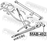 Febest MAB-492 Bushing, Rear Trailing Arm