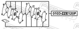 Febest 0103-ZZE120F Disc Brake Clip Set
