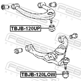 Febest TBJB-120UP Front Upper Control Arm Ball Joint Boot 38X36X19