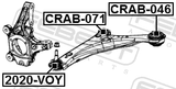 Febest CRAB-071 Front Bushing, Front Control Arm