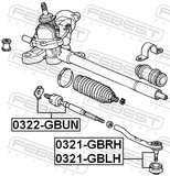 Febest 0321-GBLH Steering Tie Rod End Left