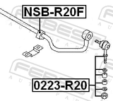 Febest 0223-R20 Front Stabilizer Link / Sway Bar Link