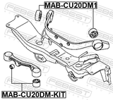 Febest MAB-CU20DM-KIT Differential Mount Bushing Kit