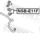 Febest NSB-E11F Front Stabilizer Bar Bush D22