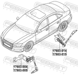 Febest 17603-005 Level Sensor, Front Right (With Bracket, With Link)