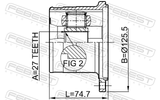 Febest 0211-WD21 Inner CV Joint 27X126
