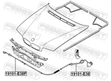 Febest 19101-E38 Cable Assembly Hood Lock Control
