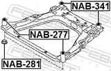 Febest NAB-341 Subframe Rear Bushing