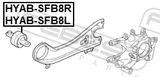 Febest HYAB-SFB8R Bushing Right, Rear Trailing Arm