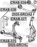 Febest CRAB-024 Bushing, Front Upper Control Arm