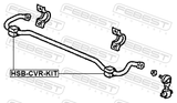 Febest HSB-CVR-KIT Rear Stabilizer Bar Bush Kit (Set For Two Sides) D26.5