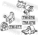 Febest TM-077 Front Engine Mount