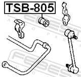 Febest TSB-805 Rear Stabilizer Bar Bush D16