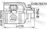 Febest 2211-NS20RH Inner CV Joint Right 24X42X26