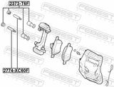 Febest 2373-T6F Front Brake Caliper Slide Pin Boot Kit