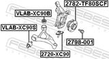 Febest VLAB-XC90S Front Bushing, Front Control Arm