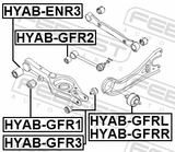 Febest HYAB-GFR3 Bushing, Rear Lower Control Arm