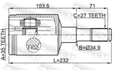 Febest 2011-NITLH Inner CV Joint Left 35X34.9X27