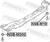 Febest NSB-M300 Engine Front Cross Member Bushing