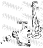Febest 1698-002 Suspension Arm Bolt W/ Washer M14X1.5