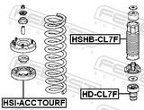 Febest HSI-ACCTOURF Front Spring Upper Seat