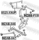 Febest 0525-X9UP Rear Transverse Link With Ball Joint