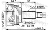 Febest 0110-060A48 Outer CV Joint 27X63X30