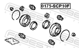 Febest 0175-SCP10F Front Brake Caliper Repair Kit (Set For Two Sides)