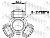 Febest 2116-FOC20 Tripod Joint 23X33.9