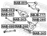 Febest NAB-083 Rear Arm Bushing