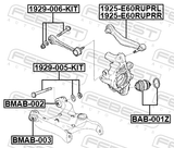 Febest BAB-001Z Floating Bushing, Rear Suspension Knuckle