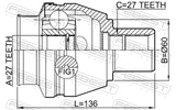 Febest 1611-246RH Inner CV Joint Right 27X60X27
