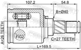 Febest 0211-T32CVTLH Inner CV Joint Left 26X40X27