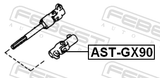 Febest AST-GX90 Intermediate Steering Shaft Universal Flex U-Joint Coupler