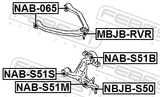 Febest NAB-S51S Bushing, Front Lower Control Arm