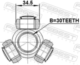Febest 0316-FK Tripod Joint 30X34.5