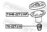 Febest TSHB-ZZT230F Front Shock Absorber Boot