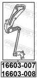 Febest 16603-008 Level Sensor, Front Left (With Bracket, With Link)